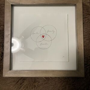 Framed Venn Diagram Art with Heart Accent